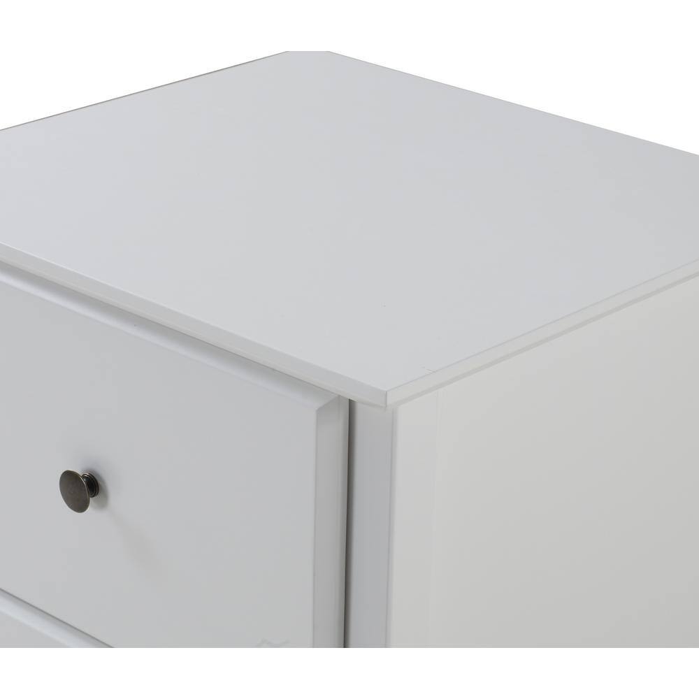 Shaker Style White Pine 2-Drawer Nightstand with Antique Knobs