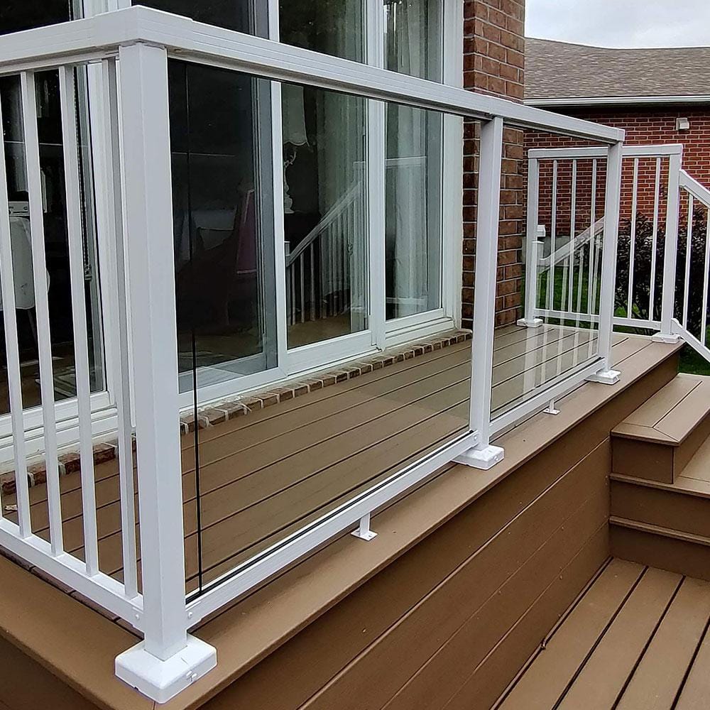 Peak Aluminum Railing 42 in. H x 33 in. W Aluminum Deck Railing Clear ...