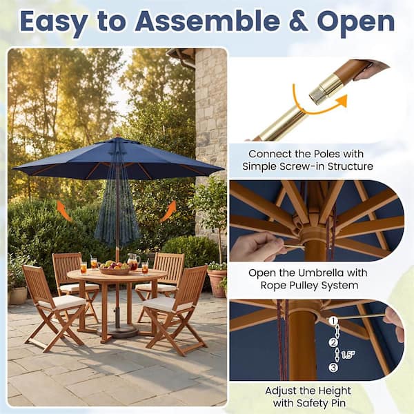 height adjustable patio umbrella Best Choice Products 10ft 3-Tier Umbrella, Market Sun Shade w/ Tilt Adjustment, Easy Crank Crafted from durable polyester Tilt Patio Umbrellas | Adjustable