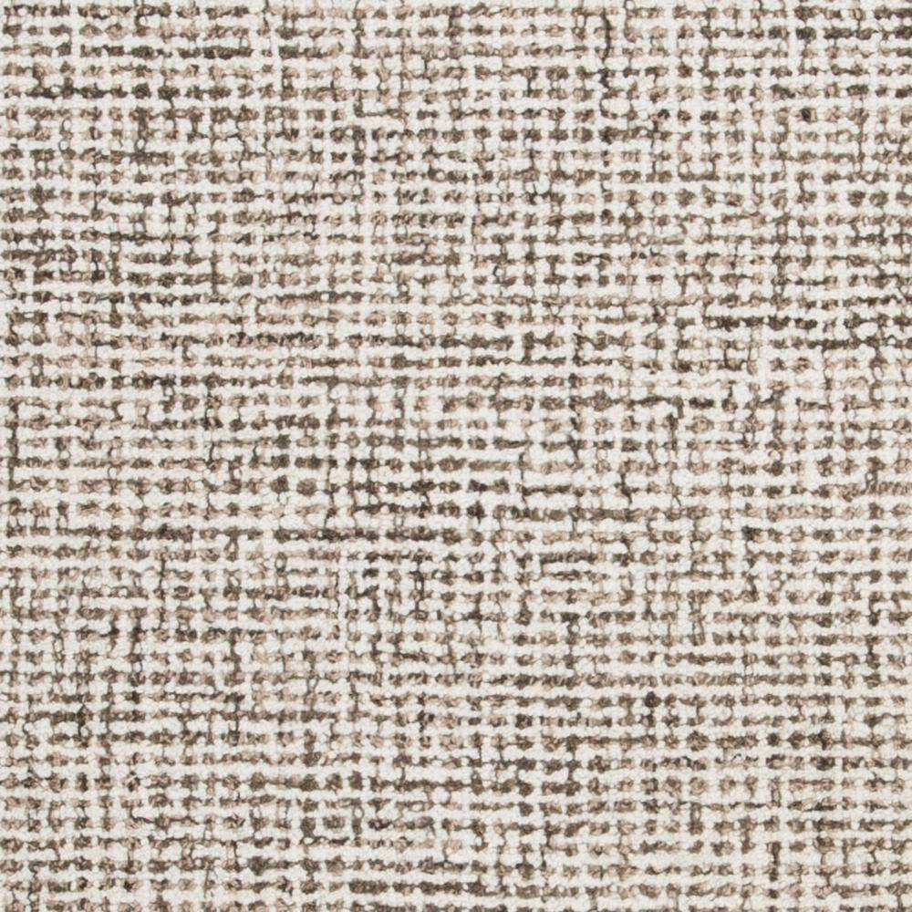 Ivory and Brown Handmade Wool Tufted Square Area Rug