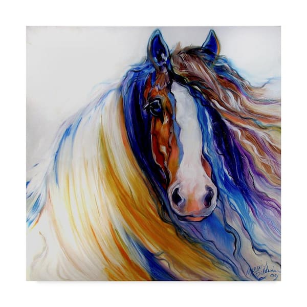 Marcia Baldwin Gypsy Vanner Rouge Canvas Unframed Photography Wall Art 35 in. x 35 in