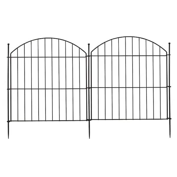 Oyezvary 24 in. Metal Decorative Garden Fence 20 ft. No Dig Animal Barrier Arched Flower Bed Edging Wire Border Panel 10 Pack