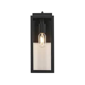Matte Black Dusk to Dawn Sensor Outdoor Wall Lantern Wall Sconce, Hardwired Cylinder with No Bulbs Included (2-Pack)