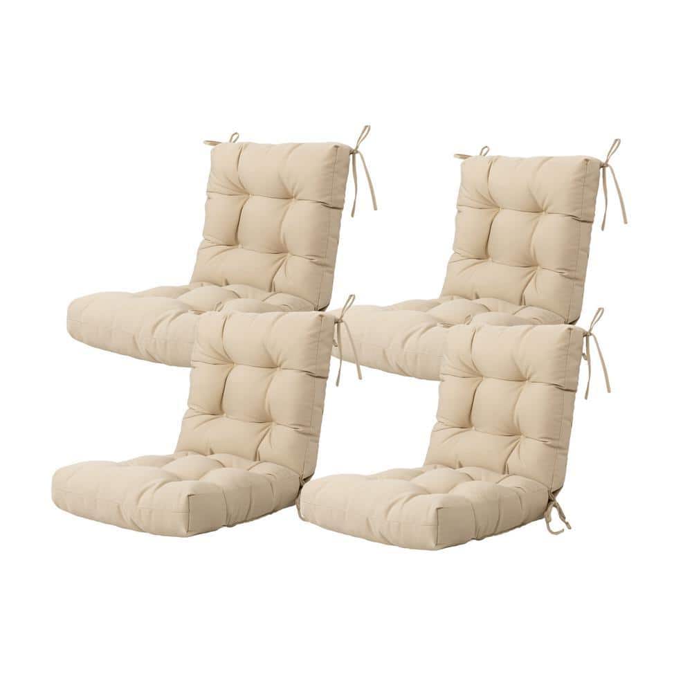 Seat/Back Outdoor Chair Cushion Patio Cushion Tie Tufted Replacement for Patio Furniture 20 in. x20 in. x4 in. ,Set Of 4