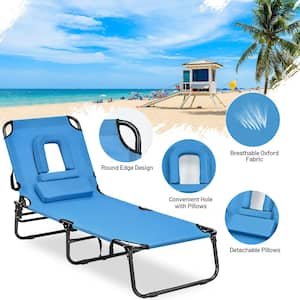 Blue Adjustable height Modern Stylish Metal Outdoor Lounge Chair