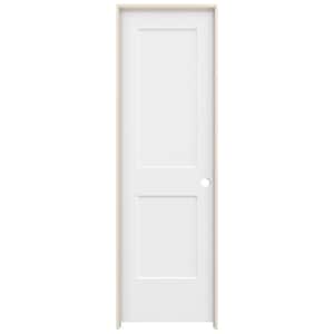 24 in. x 80 in. Monroe White Painted Left-Hand Smooth Solid Core Molded Composite MDF Single Prehung Interior Door