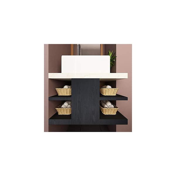 17.7 in. x 197 in. Vinyl Black Wood Self-Adhesive and Removable Wall Paper for Countertop Furniture Kitchen Wall