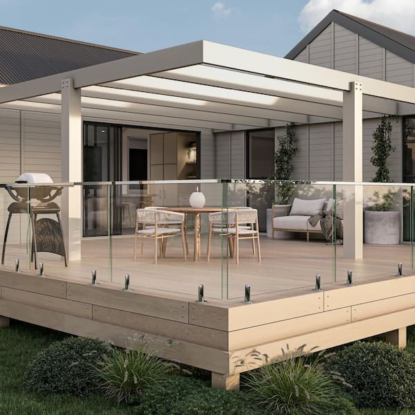 3.8 in. in Diameter x 6.4 in. H Chrome Stainless Steel Round Baseplate Glass Railing Spigot for 1/2 in. Glass Thickness