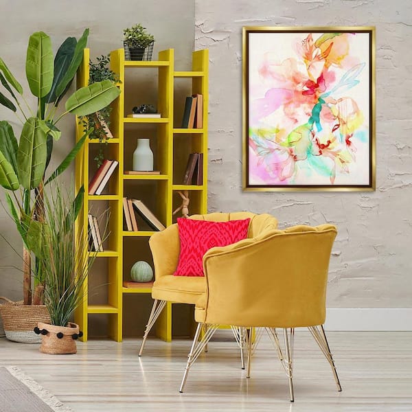 Contemporary Sunburst Unframed Gold Hand Painted Dimensional Resin