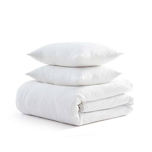 MARTHA STEWART Garden Trellis 3-Piece Sparkling White Cotton Blend