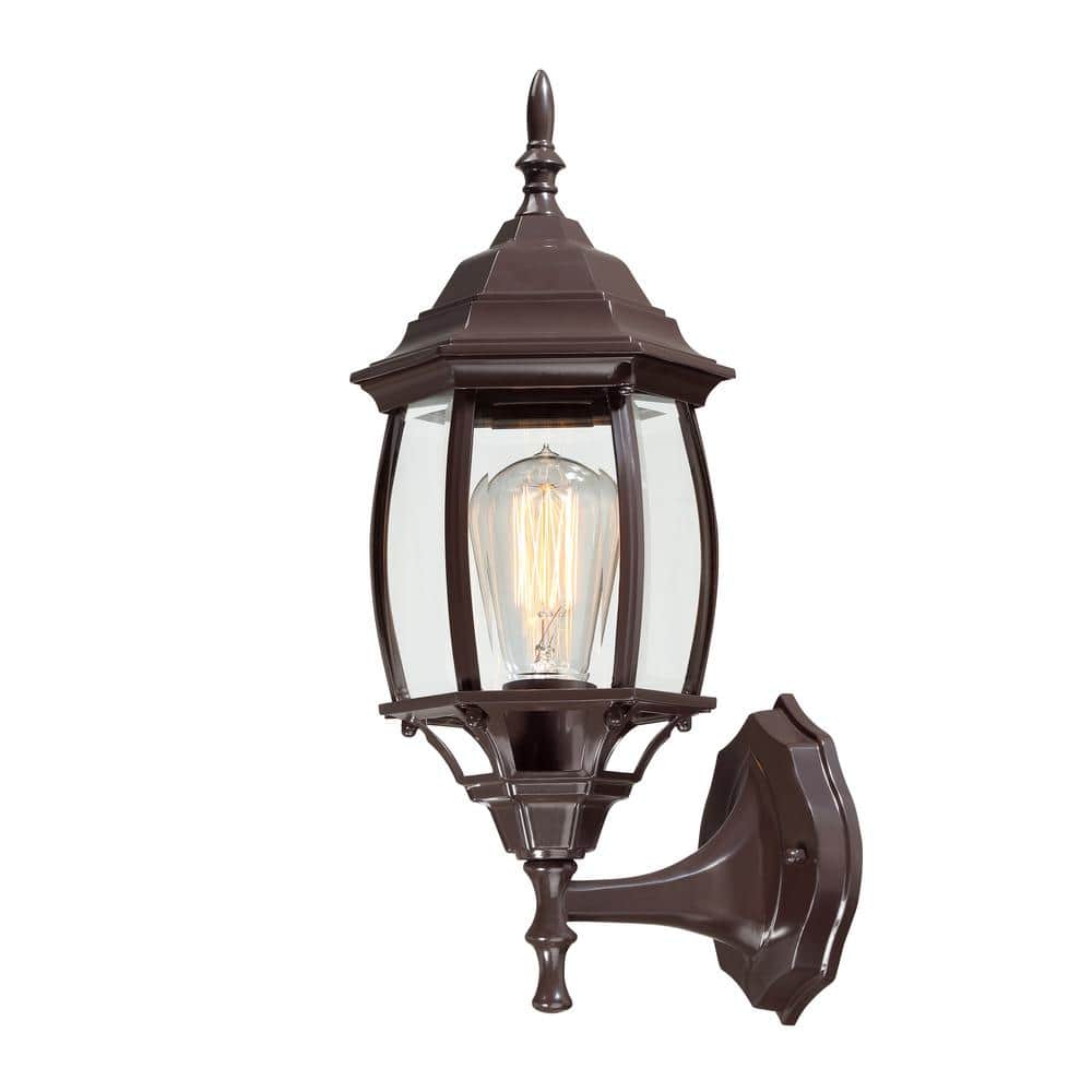 17 in. Bronze Outdoor Hardwired Wall Lantern Sconce with No Bulbs Included price history on PriceWatchPro
