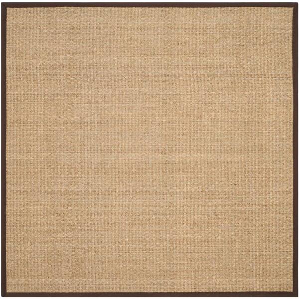 SAFAVIEH Natural Fiber Beige/Dark Brown 8 ft. x 8 ft. Square Border Area Rug