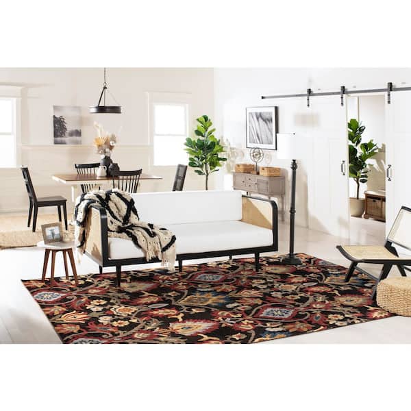 Blossom 11 ft. x 15 ft. Charcoal/Multi Geometric Floral Area Rug