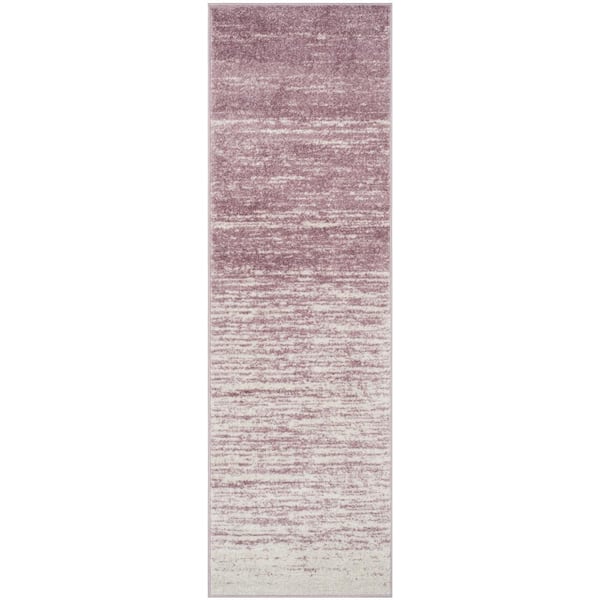 SAFAVIEH Adirondack Cream/Purple 3 ft. x 12 ft. Solid Runner Rug