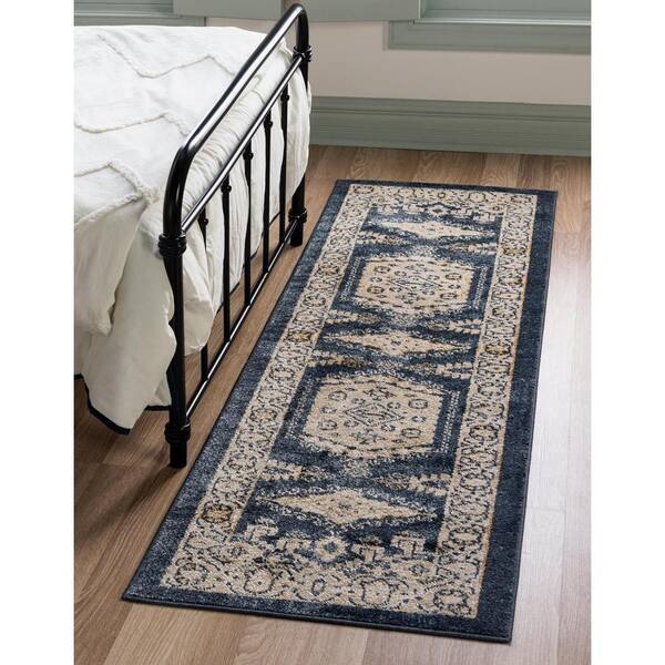 Utopia Larissa Dark Blue 2' 7 x 10' 0 Area Rug