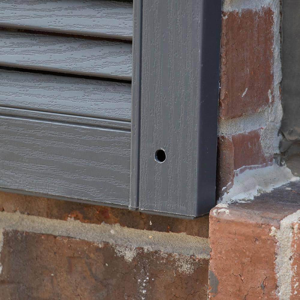 Builders Edge 14.5 in. x 39 in. Louvered Vinyl Exterior Shutters Pair in White