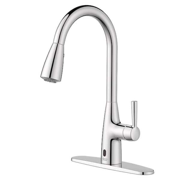 Keeney Studio Polished Chrome 1-Handle Deck-Mount Pull-Down Handle Kitchen Faucet