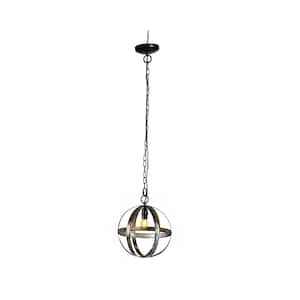 1-Light Gray Metal Farmhouse Chandelier for Kitchen Dining Room Pendant Lighting Fixture with Adjustable Chain