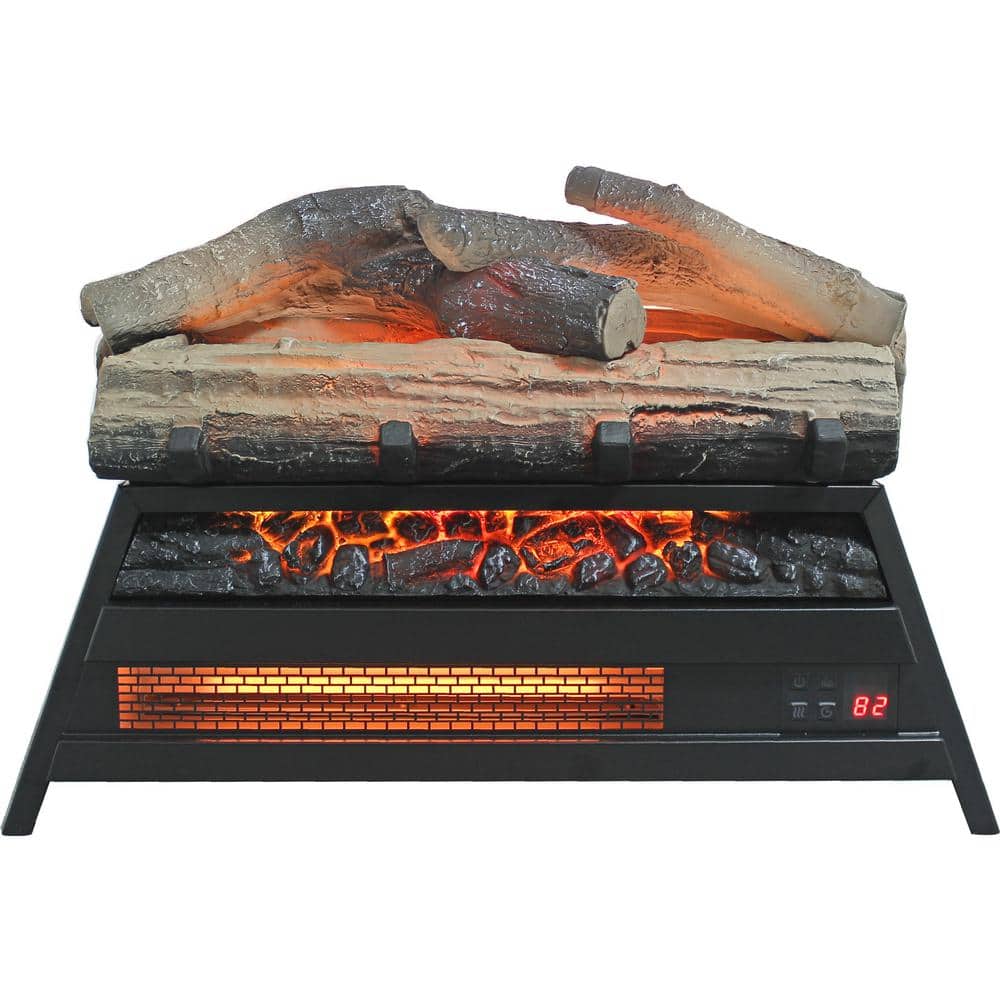 23 in. Infrared Electric Fireplace 3D Log Set Insert in Antique Black for Indoor price history on PriceWatchPro
