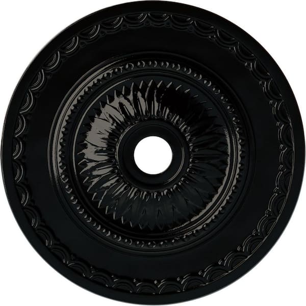 Ekena Millwork 1-5/8 in. x 29-1/2 in. x 29-1/2 in. Polyurethane Sunflower Ceiling Medallion, Black Pearl