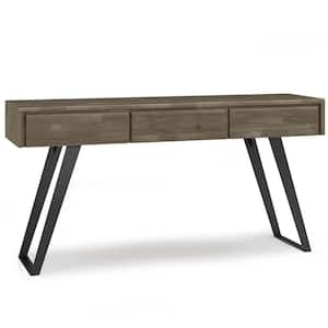 Lowry 60 in. W Distressed Grey Console Sofa Table