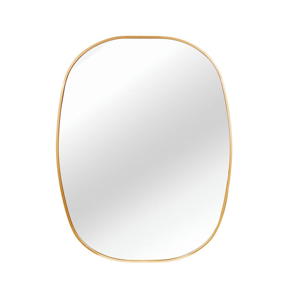 24 in. W x 32 in. H Oval Framed Wall Bathroom Vanity Mirror in Brushed Gold Modern Decorative Mirror price history on PriceWatchPro