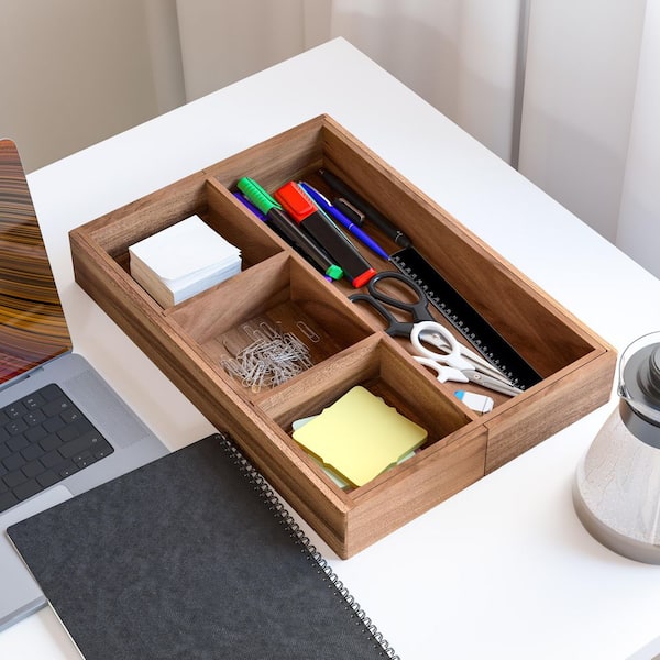 Seville Classics 9-Piece Acacia Wood Pantry Kitchen Storage