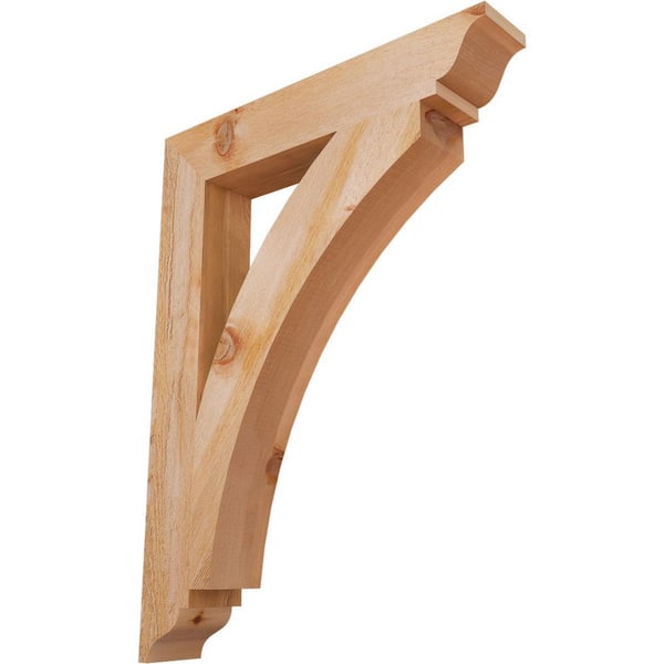 Ekena Millwork 4 in. x 32 in. x 24 in. Western Red Cedar Thorton Traditional Rough Sawn Bracket