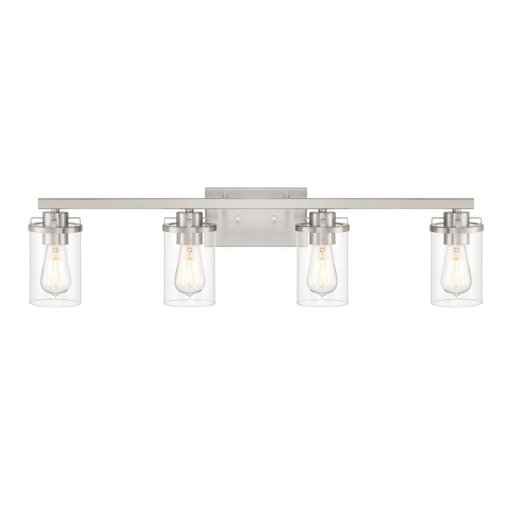 Jedrek 33.75" Brushed Nickel Industrial Outdoor Cylinder Light