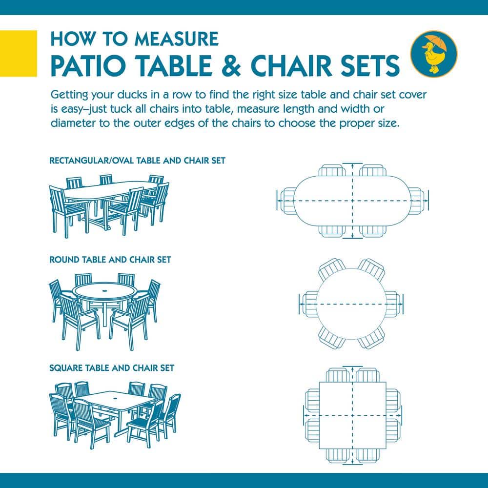 Gray Waterproof 92 Inch Square Patio Table and Chairs Cover