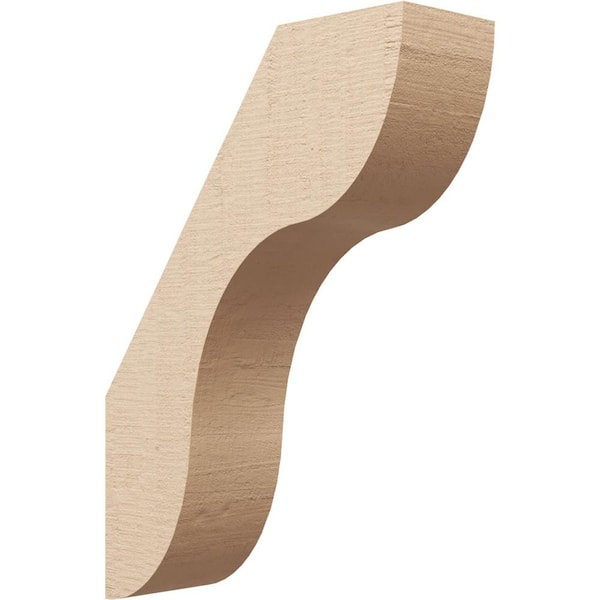 Ekena Millwork 5 in. x 22 in. x 16 in. Carmel Rough Cedar Woodgrain Timberthane Polyurethane Knee Brace, Primed