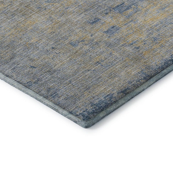 Mayfield Premium Machine Washable Abstract AMF1901 Navy 10 ft. x 14 ft. Area Rug