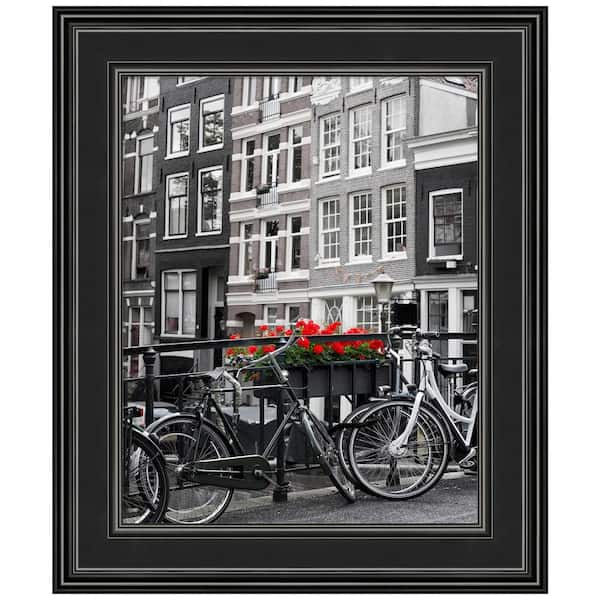 Amanti Art Opening Size 16 in. x 20 in. Ridge Black Picture Frame