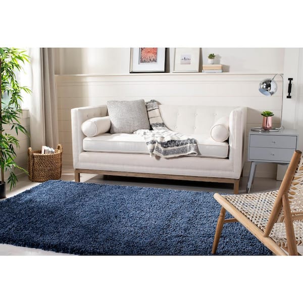 SAFAVIEH California Shag Navy x 10 Solid Area Rug SG151 - Main Image