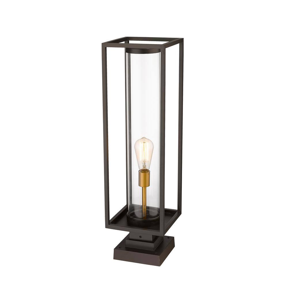 Deep Bronze and Brass Outdoor Pier Mount Light