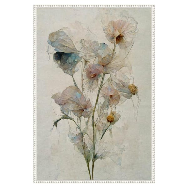 Amanti Art "Fragile Flowers" by Treechild 1 Piece Floater Frame Giclee Abstract Canvas Art Print 33 in. x 23 in .