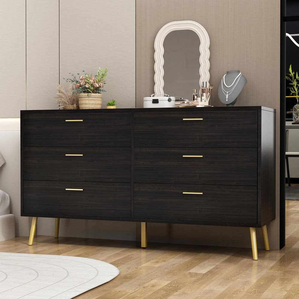 black and tan dresser The Foyland Black / Brown Dresser, Mirror available at Wier Furniture serving Lewistown, MT and surrounding areas