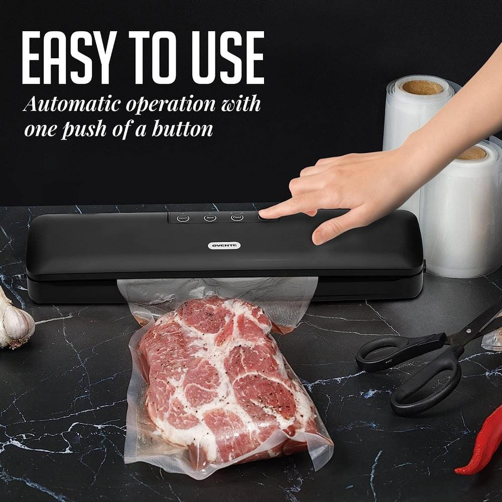 Compact Black Manual Vacuum Sealer Machine for Food Storage