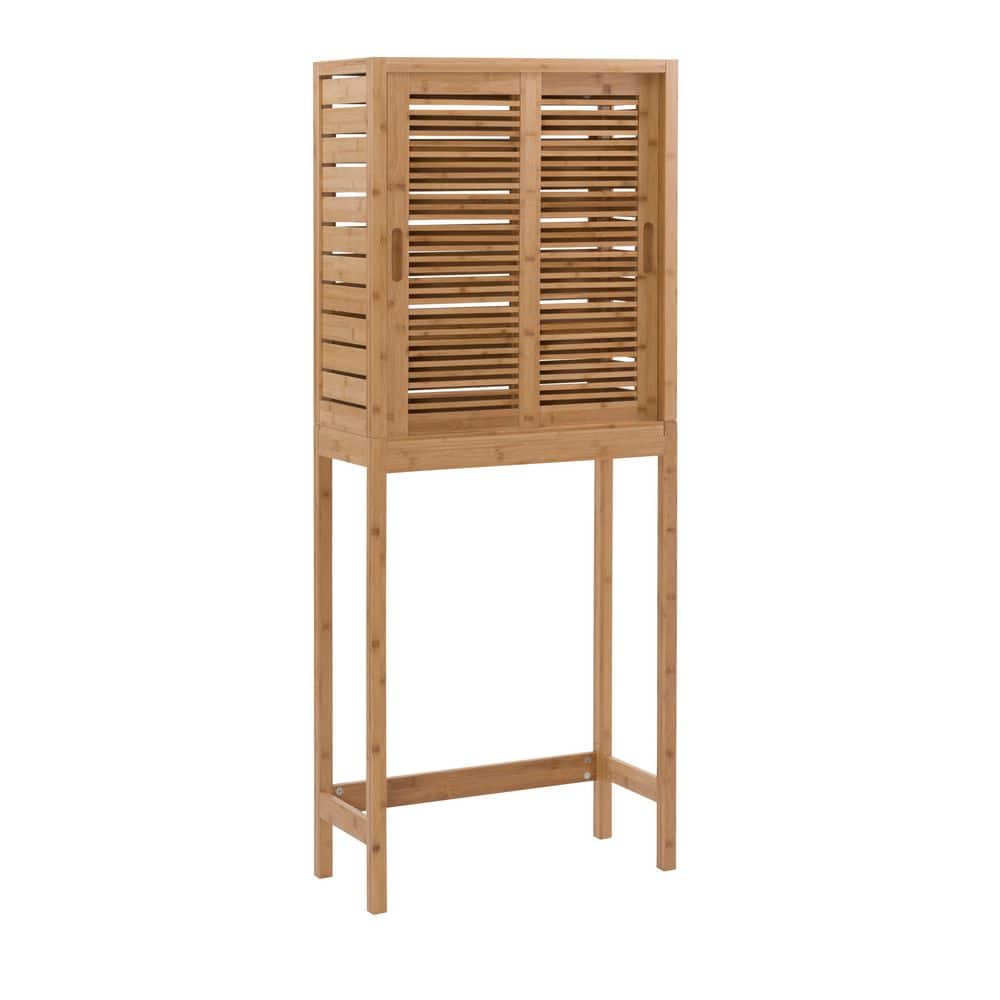 Broadmore 26 in. W x 65 in. H x 11 in. D Natural Brown Over The Toilet Stor