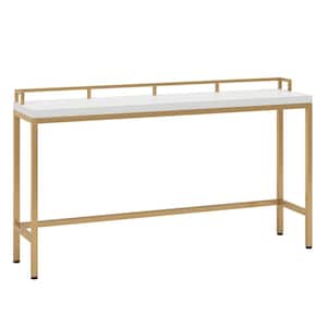 Turrella 70.9 in. Gold Extra Long Rectangle Wood Console Table Sofa Table Behind Couch, Entryway Table