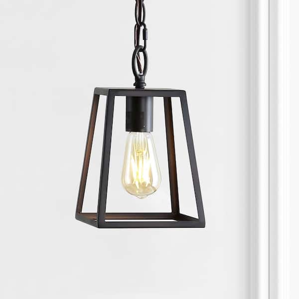JONATHAN Y Ira 6.25 in. 1-Light Oil Rubbed Bronze Metal LED Pendant