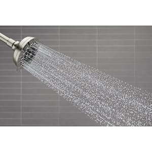 Radiate 5-Spray Patterns 4.6875 in. Wall Mount Fixed Shower Head in Vibrant Brushed Nickel, (2-Pack)