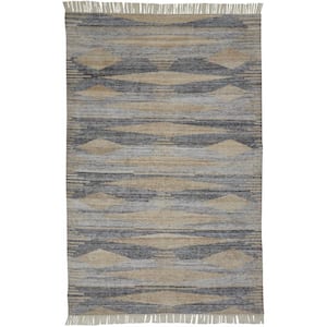 Gray and Ivory Abstract 10 ft. x 13 ft. Area Rug