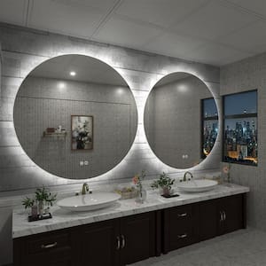 40 in. W x 40 in. H Round Frameless Super Bright LED Backlited Anti-Fog Wall Bathroom Vanity Mirror