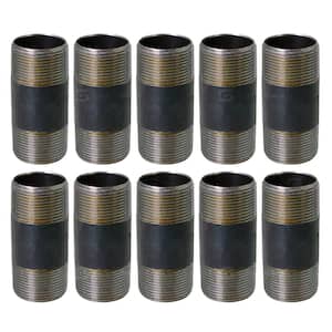 Black Steel Pipe, 1-1/4 in. x 3-1/2 in. Nipple Fitting (Pack of 10)