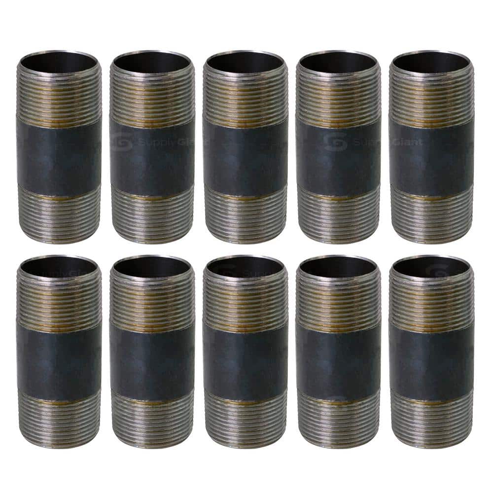 Black Steel Pipe, 1-1/4 in. x 3-1/2 in. Nipple Fitting (Pack of 10) price history on PriceWatchPro