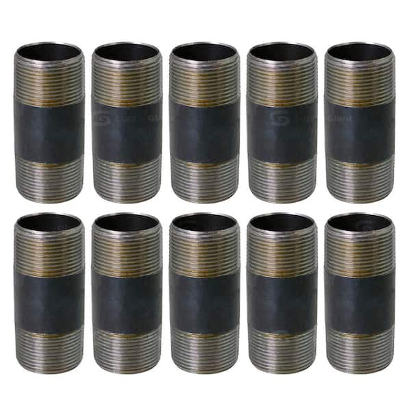 PLUMBFLEX Black Steel Pipe, 1-1/4 in. x 3-1/2 in. Nipple Fitting (Pack of 10)