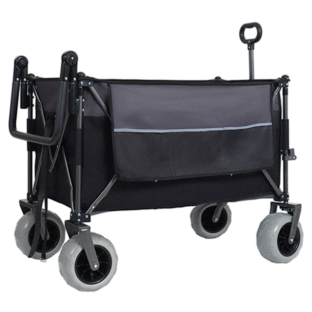 10 cu. ft. Steel Push-Pull Folding Wagon Cart with Wheels-Weelbarrow Cart with Handle and Brakes for Camping, Groceries price history on PriceWatchPro