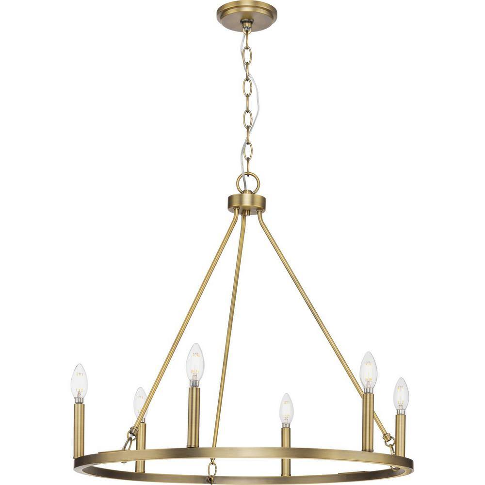 Gilliam Vintage Brass 6-Light Steel Chandelier