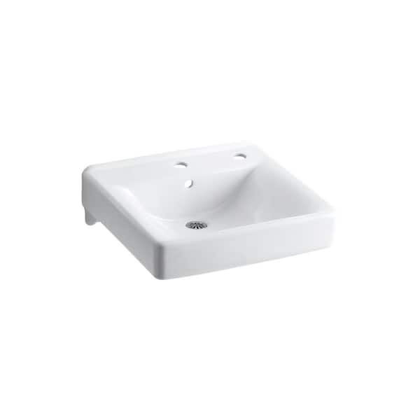Soho 20 in. x 18 in. Wall Mounted Bathroom Sink in White Vitreous China